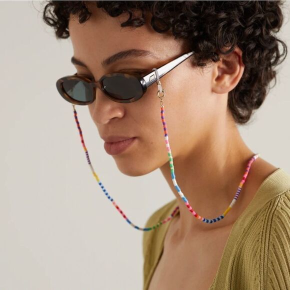 Neon Mix Eyeglass Chain Necklace Face Mask - Picture 1 of 5